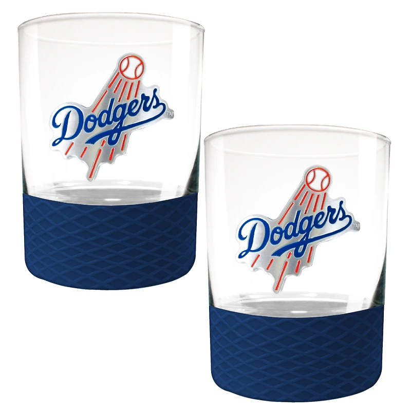 Los Angeles Dodgers 2-Pack 14oz. Rocks Glass Set with Silcone Grip