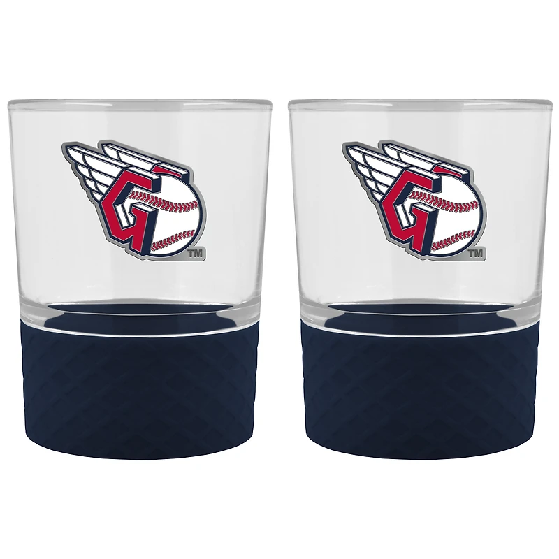 Cleveland Indians 2-Pack 14oz. Rocks Glass Set with Silcone Grip
