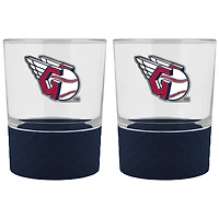 Cleveland Indians 2-Pack 14oz. Rocks Glass Set with Silcone Grip