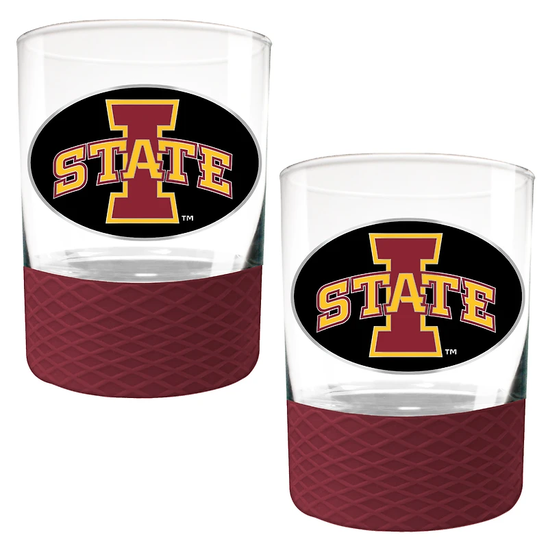 Red Iowa State Cyclones 2-Pack 14oz. Rocks Glass Set with Silcone Grip