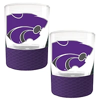 Kansas State Wildcats 2-Pack 14oz. Rocks Glass Set with Silcone Grip