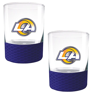 Los Angeles Rams 2-Pack 14oz. Rocks Glass Set with Silcone Grip