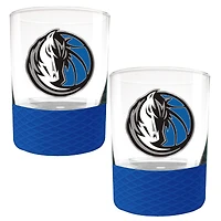 Dallas Mavericks 2-Pack 14oz. Rocks Glass Set with Silcone Grip
