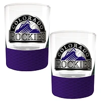 Colorado Rockies 2-Pack 14oz. Rocks Glass Set with Silcone Grip