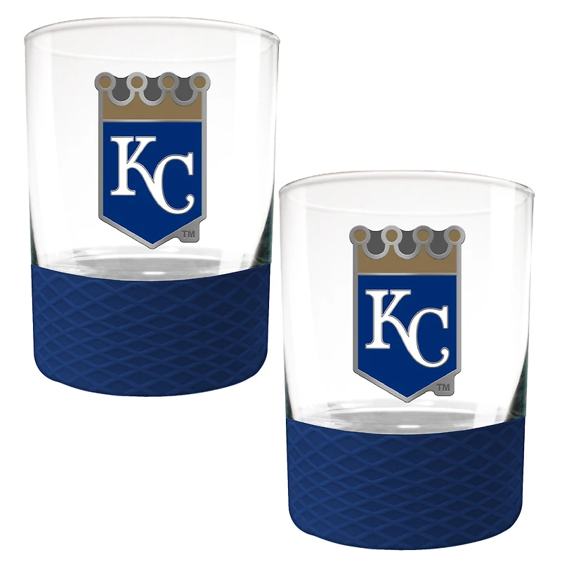 Kansas City Royals 2-Pack 14oz. Rocks Glass Set with Silcone Grip