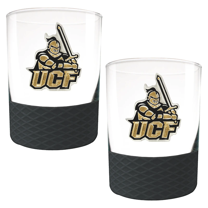 UCF Knights 2-Pack 14oz. Rocks Glass Set with Silcone Grip