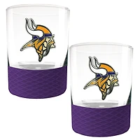 Minnesota Vikings 2-Pack 14oz. Rocks Glass Set with Silcone Grip