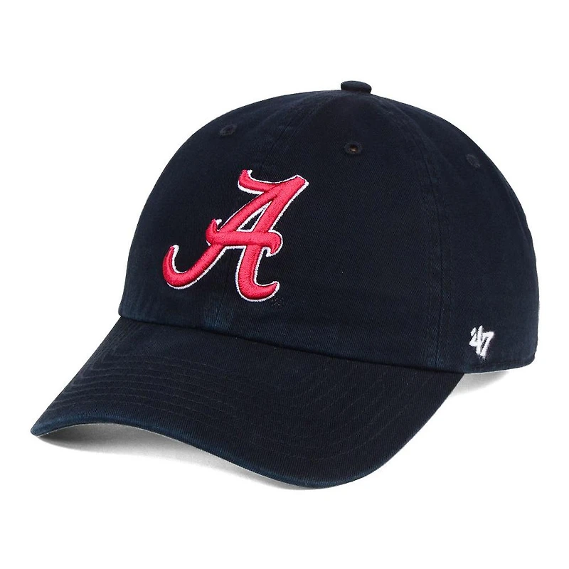 Men's '47 Black Alabama Crimson Tide Clean Up Adjustable Hat