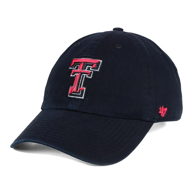 Men's '47 Black Texas Tech Red Raiders Clean Up Adjustable Hat