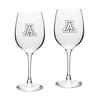 Arizona Wildcats 2-Piece 16oz. White Wine Glasses Set