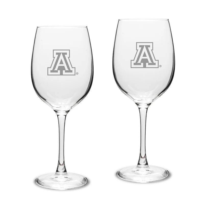 Arizona Wildcats 2-Piece 16oz. White Wine Glasses Set