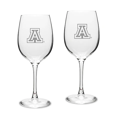 Arizona Wildcats 2-Piece 16oz. White Wine Glasses Set