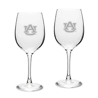 Auburn Tigers 2-Piece 16oz. White Wine Glasses Set