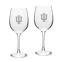 Indiana Hoosiers 2-Piece 16oz. White Wine Glasses Set