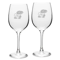 Kansas Jayhawks 2-Piece 16oz. White Wine Glasses Set