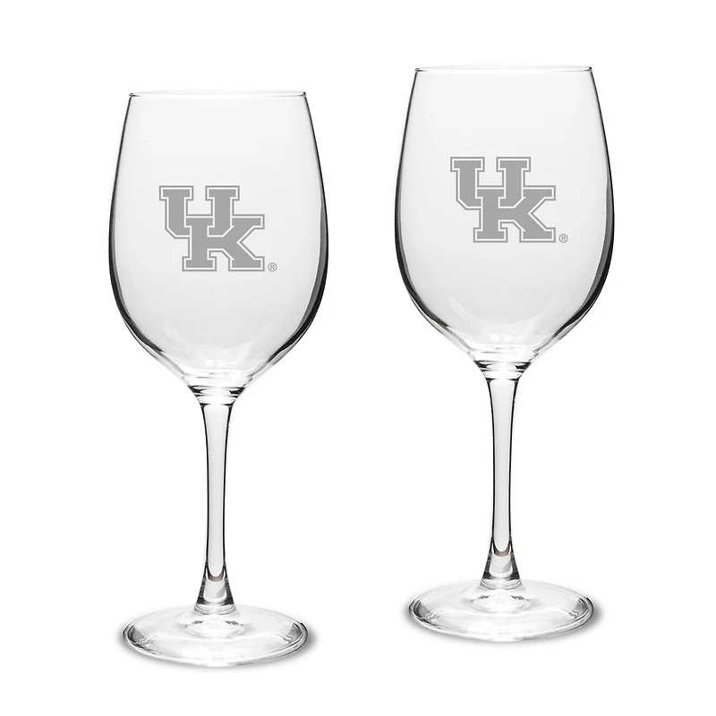 Kentucky Wildcats 2-Piece 16oz. White Wine Glasses Set
