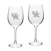 Kentucky Wildcats 2-Piece 16oz. White Wine Glasses Set