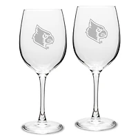 Louisville Cardinals 2-Piece 16oz. White Wine Glasses Set