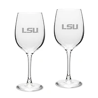 LSU Tigers 2-Piece 16oz. White Wine Glasses Set
