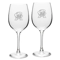 Maryland Terrapins 2-Piece 16oz. White Wine Glasses Set