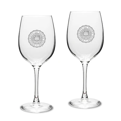 Notre Dame Fighting Irish Seal 2-Piece 16oz. White Wine Glasses Set