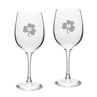 Notre Dame Fighting Irish Shamrock 2-Piece 16oz. White Wine Glasses Set