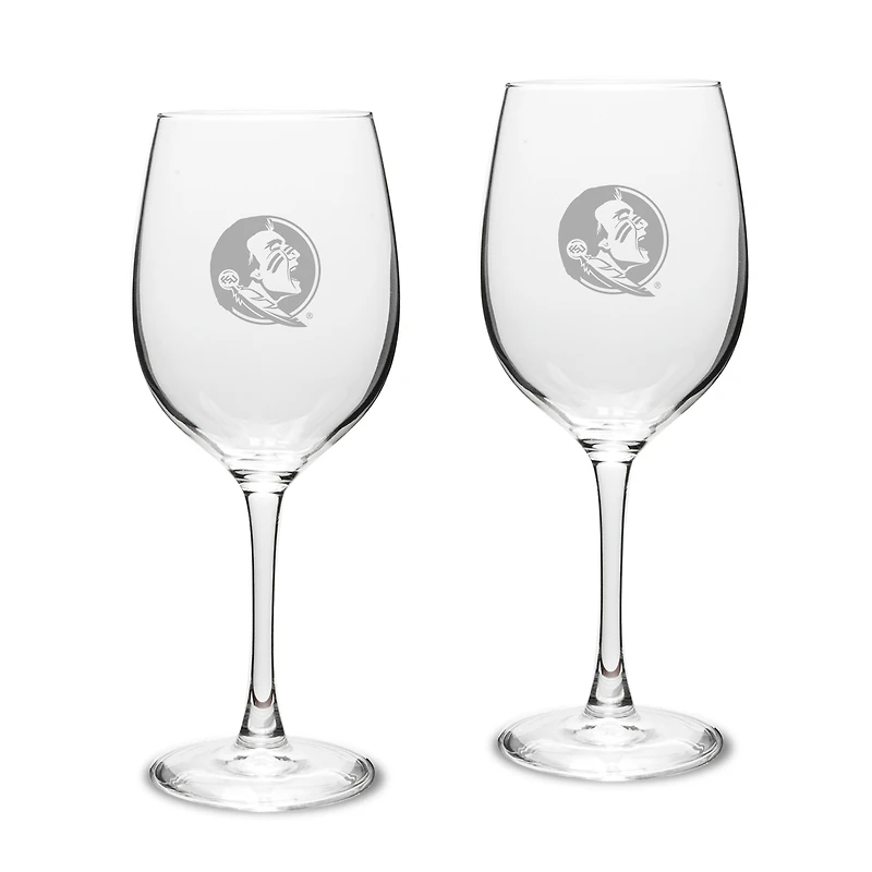 Florida State Seminoles 2-Piece 16oz. White Wine Glasses Set