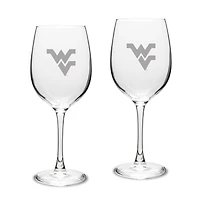 West Virginia Mountaineers 2-Piece 16oz. White Wine Glasses Set