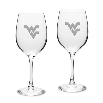 West Virginia Mountaineers 2-Piece 16oz. White Wine Glasses Set