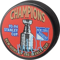 Mike Richter New York Rangers Autographed 1994 Stanley Cup Champions Logo Hockey Puck