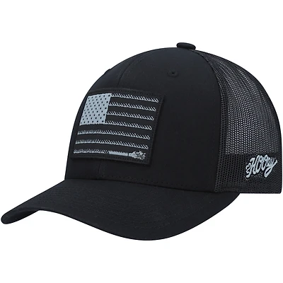 HOOey Liberty Roper Trucker Adjustable Snapback Hat - Black
