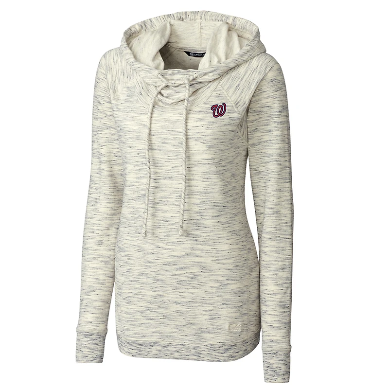 Washington Nationals Cutter & Buck Women's Long Sleeve Tie Breaker Pullover Hoodie - White