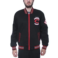 Men's JH Design Black Cincinnati Reds Embroidered Logo Commemorative Twill Full-Zip Jacket