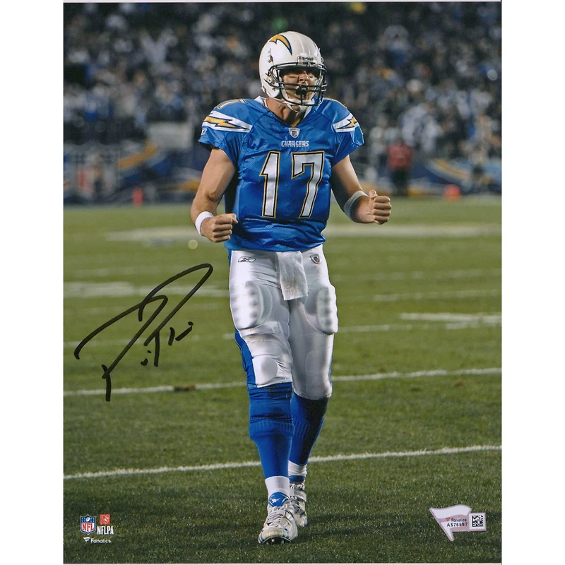 Philip Rivers Los Angeles Chargers Autographed 8" x 10" Powder Blue Screaming Photograph