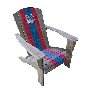 New York Rangers Distressed Wood Adirondack Chair