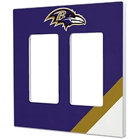 Baltimore Ravens Diagonal Stripe Double Rocker Light Switch Plate