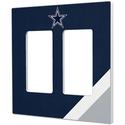 Dallas Cowboys Diagonal Stripe Double Rocker Light Switch Plate