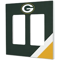 Green Bay Packers Diagonal Stripe Double Rocker Light Switch Plate