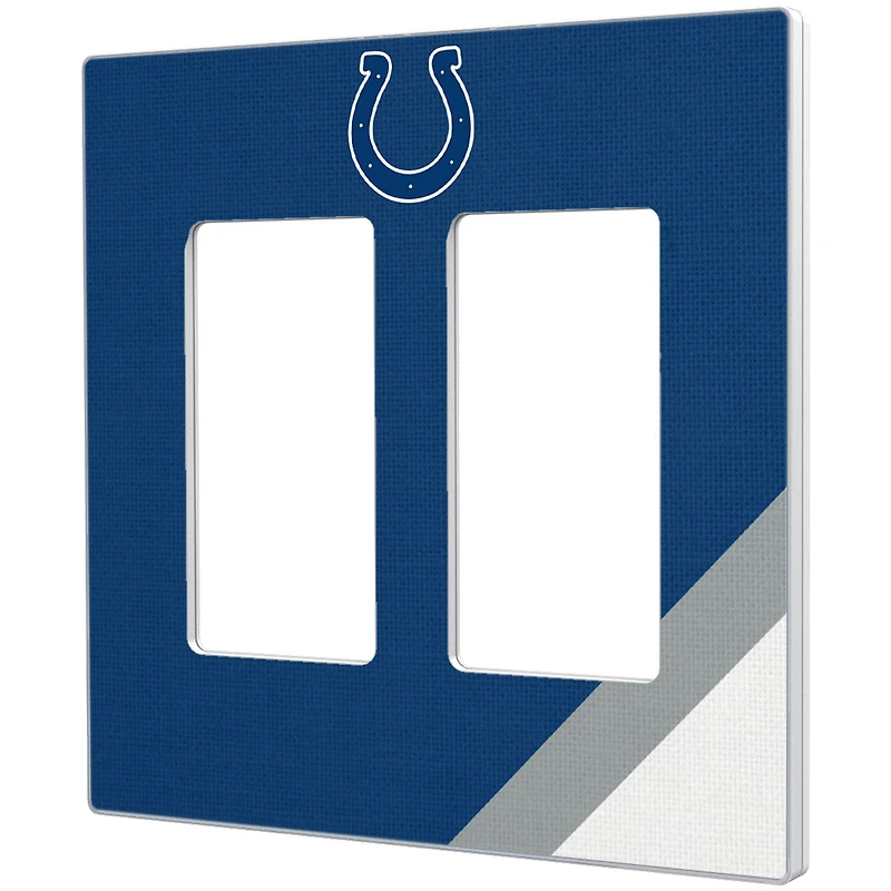 Indianapolis Colts Diagonal Stripe Double Rocker Light Switch Plate