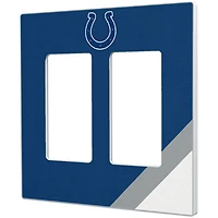 Indianapolis Colts Diagonal Stripe Double Rocker Light Switch Plate