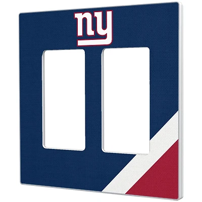 New York Giants Diagonal Stripe Double Rocker Light Switch Plate