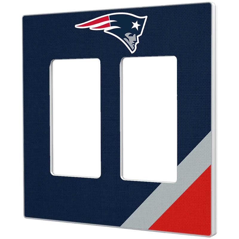 New England Patriots Diagonal Stripe Double Rocker Light Switch Plate