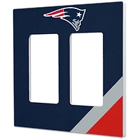 New England Patriots Diagonal Stripe Double Rocker Light Switch Plate