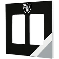 Las Vegas Raiders Diagonal Stripe Double Rocker Light Switch Plate
