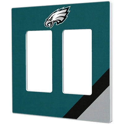 Philadelphia Eagles Diagonal Stripe Double Rocker Light Switch Plate