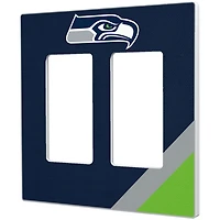 Seattle Seahawks Diagonal Stripe Double Rocker Light Switch Plate