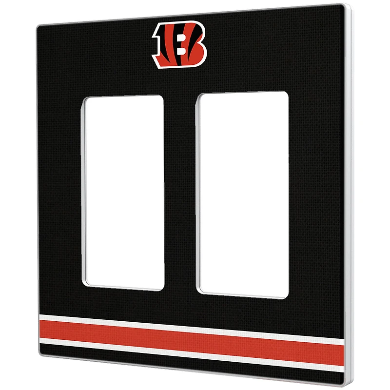 Cincinnati Bengals Stripe Double Rocker Light Switch Plate