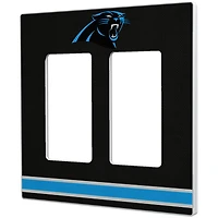 Carolina Panthers Stripe Double Rocker Light Switch Plate