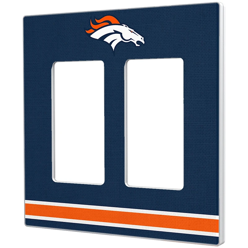 Denver Broncos Stripe Double Rocker Light Switch Plate