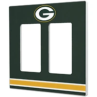 Green Bay Packers Stripe Double Rocker Light Switch Plate